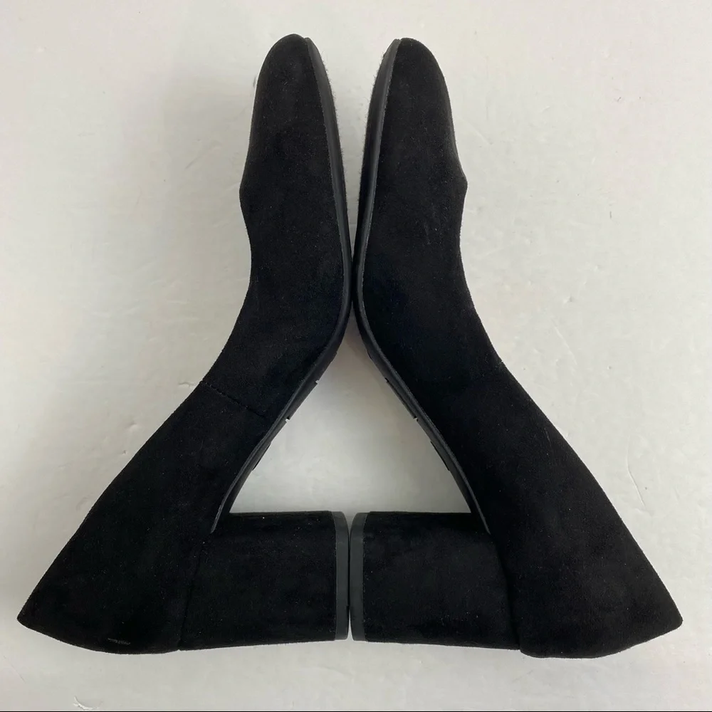 Libby Edelman Jenna size 7.5 Women’s Black Faux Suede Chunky Block Heels